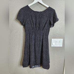 Free People black and cream polkadot mini dress